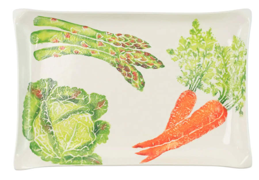 Spring Vegetables 16" Rectangular Serving Platter by Vietri (Italy)-1