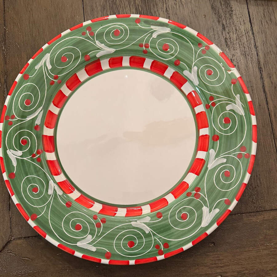 Deruta Natale Swirl Dinner Plate by Vietri (Italy)-1