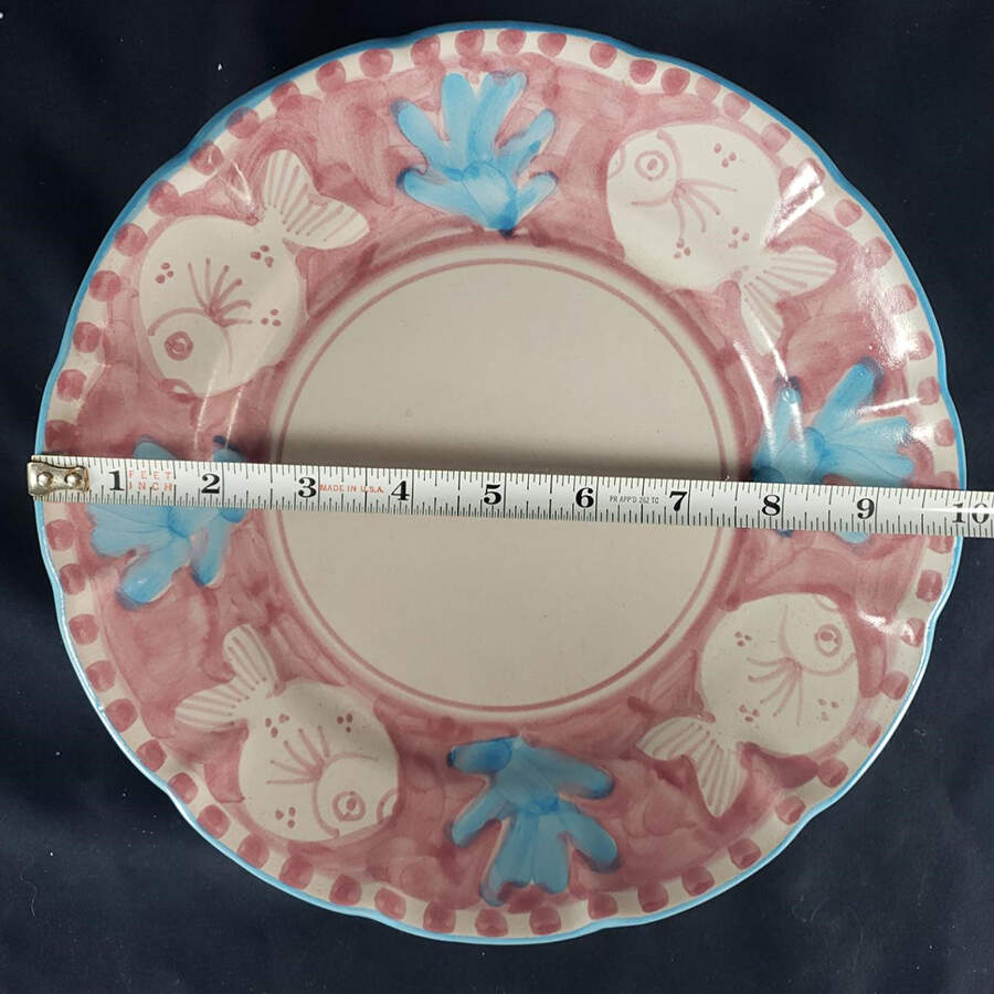 Campagna-Fish Pink Dinner Plate by Vietri (Italy)-1