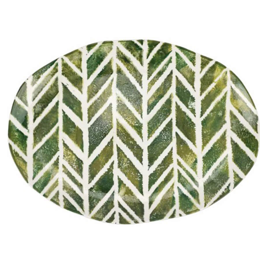 Foresta Primavera 17" Oval Serving Platter by Vietri (Italy)-1
