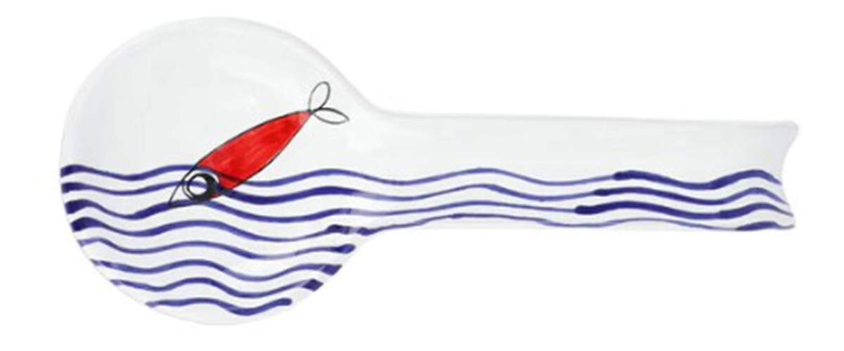 Pesce Pazzo Spoon Rest/Holder (Holds 1 Spoon) by Vietri (Italy)-1
