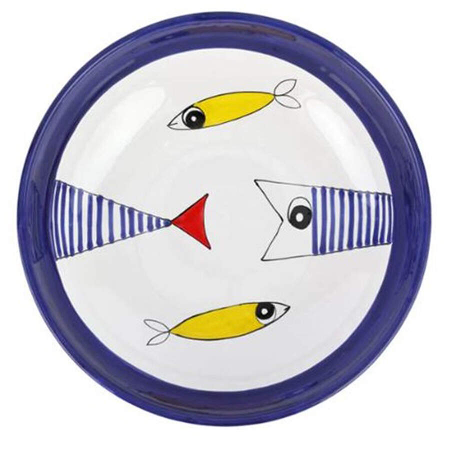 Pesce Pazzo 12" Round Serving Bowl by Vietri (Italy)-1