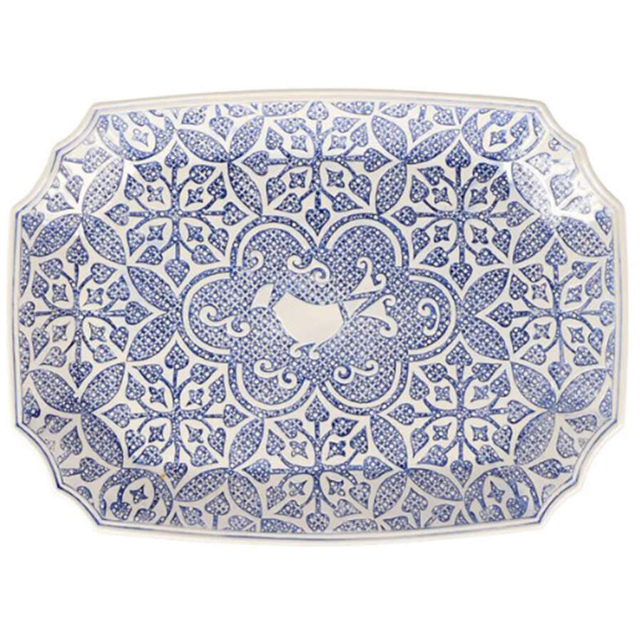 Uccello Blu 16" Rectangular Serving Platter by Vietri (Italy)-1
