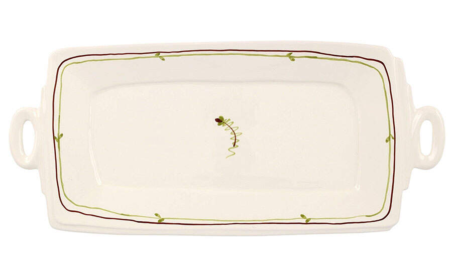 Lastra Fiori de Bosco 16" Rectangular Handled Serving Platter by Vietri (Italy)-1