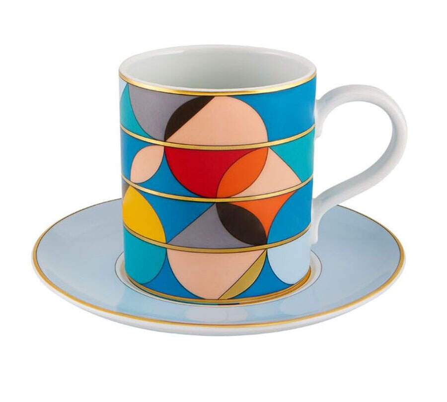 Fururismo Flat Cup & Saucer Set by Vista Alegre-1
