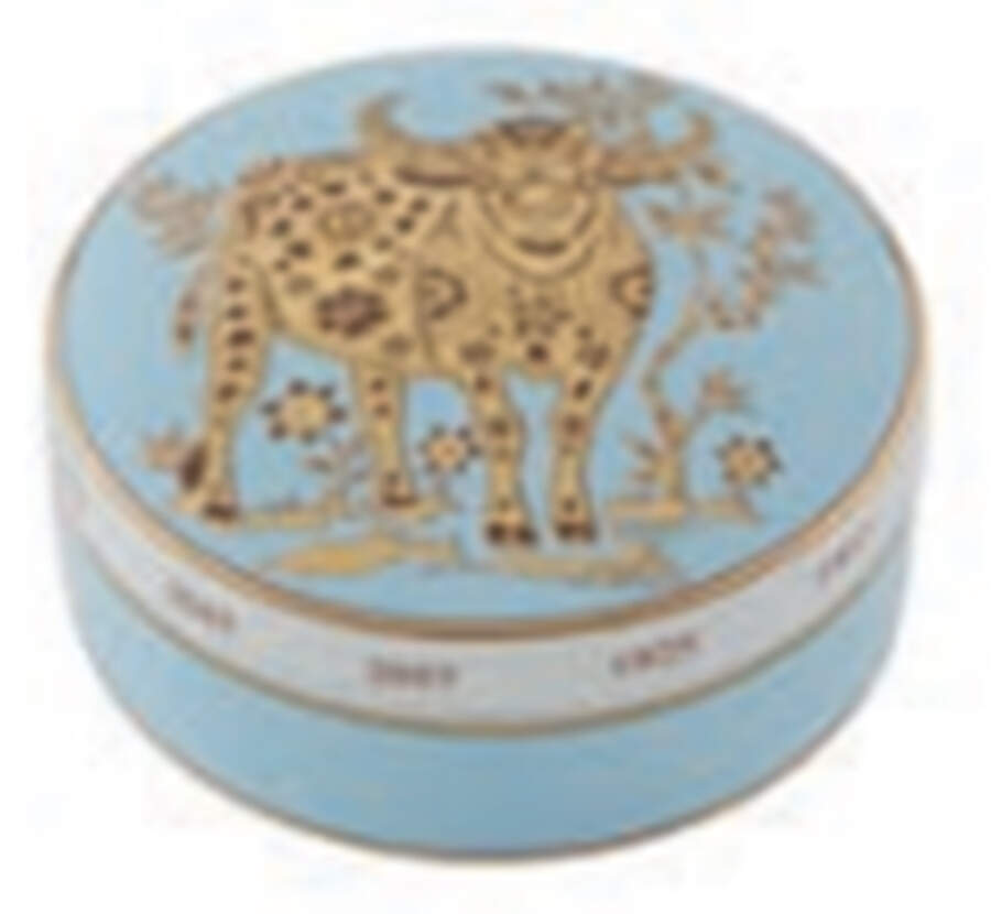 Golden 4" Round Box & Lid by Vista Alegre-1