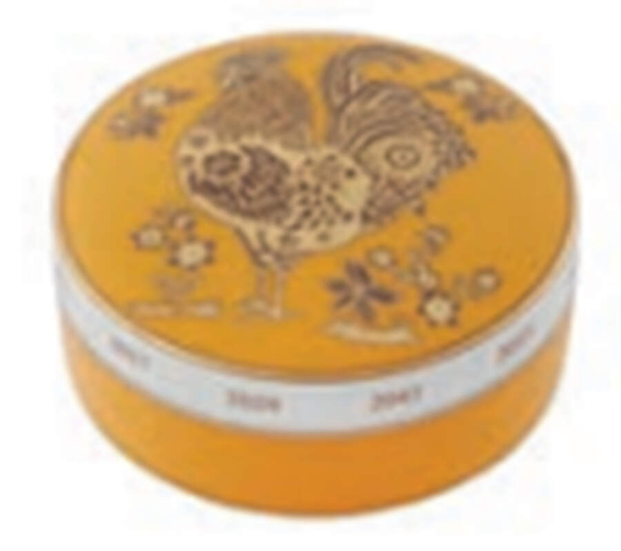 Golden 4" Round Box & Lid by Vista Alegre-1