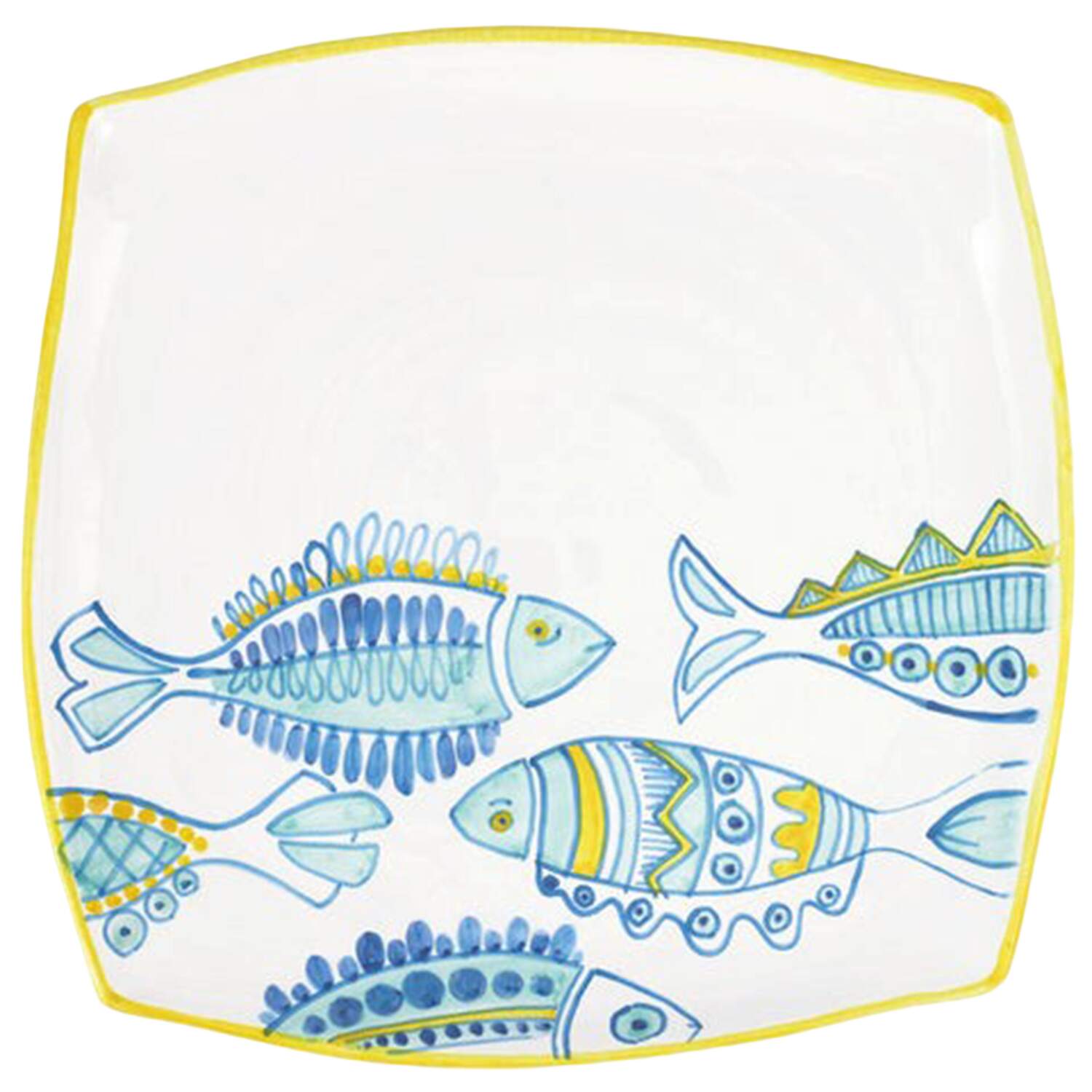 Elba's Fish 12" Square Serving Platter by Vietri (Italy)-1
