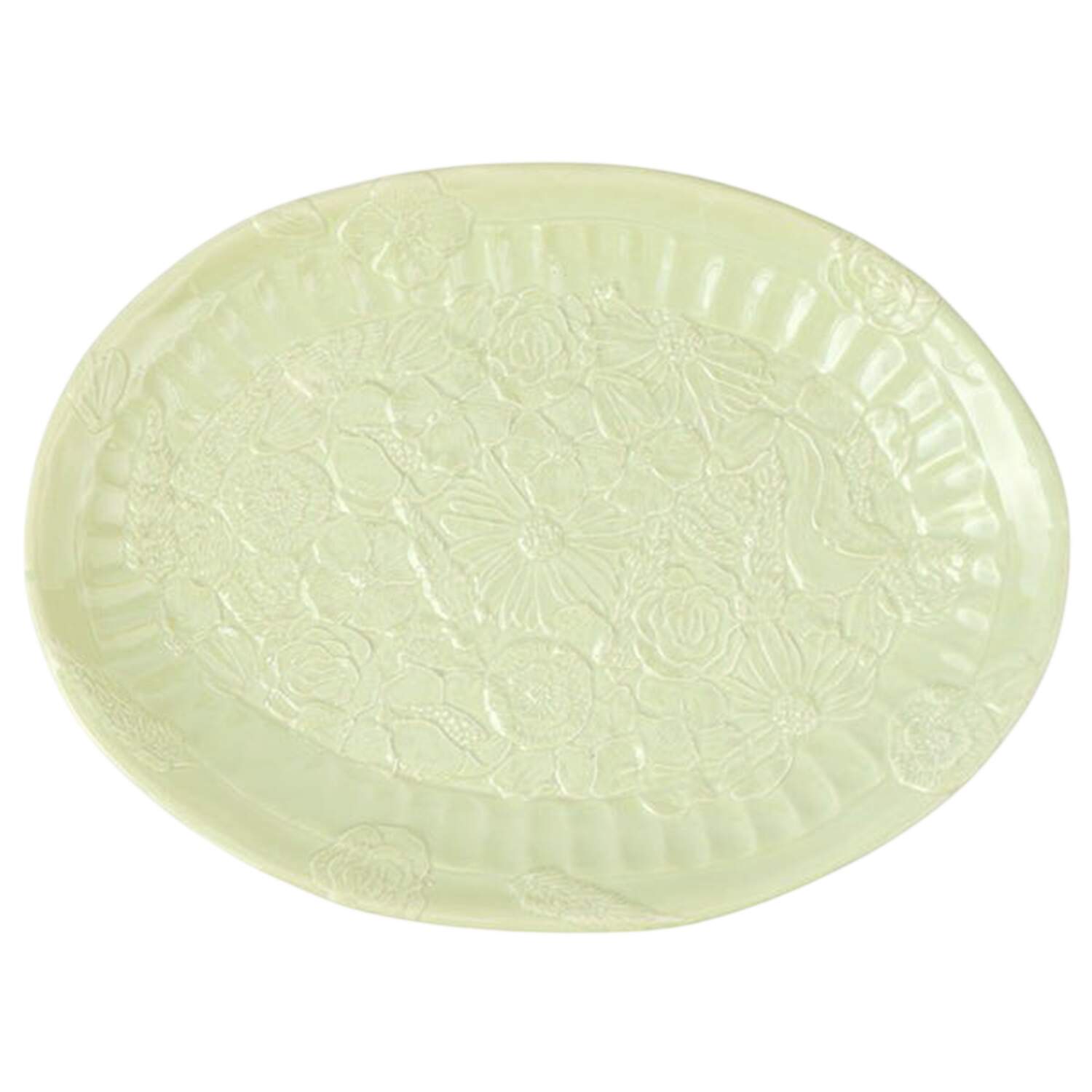 Pietra Fiori 13" Oval Serving Platter by Vietri (Italy)-1