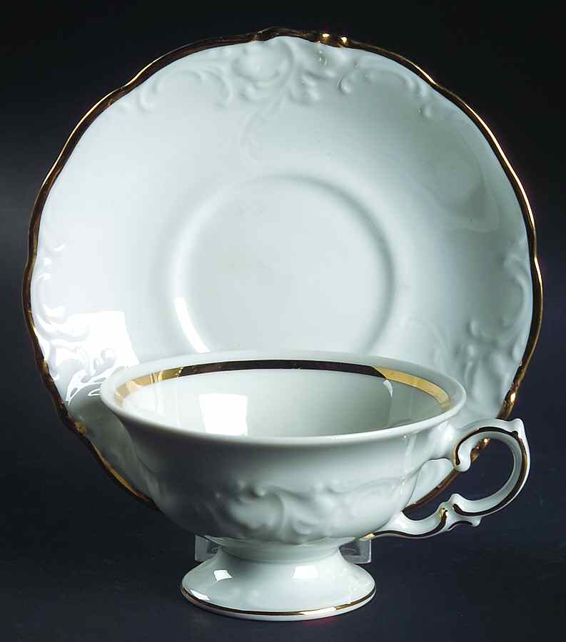Casa Oro Footed Cup & Saucer Set by Wawel-1