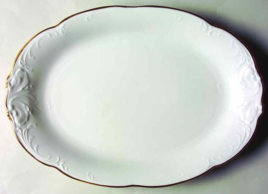 Casa Oro 14" Oval Serving Platter by Wawel-1