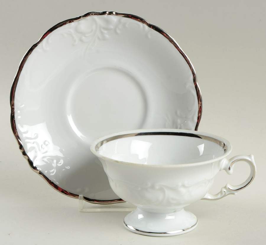 Platin Footed Cup & Saucer Set by Wawel-1