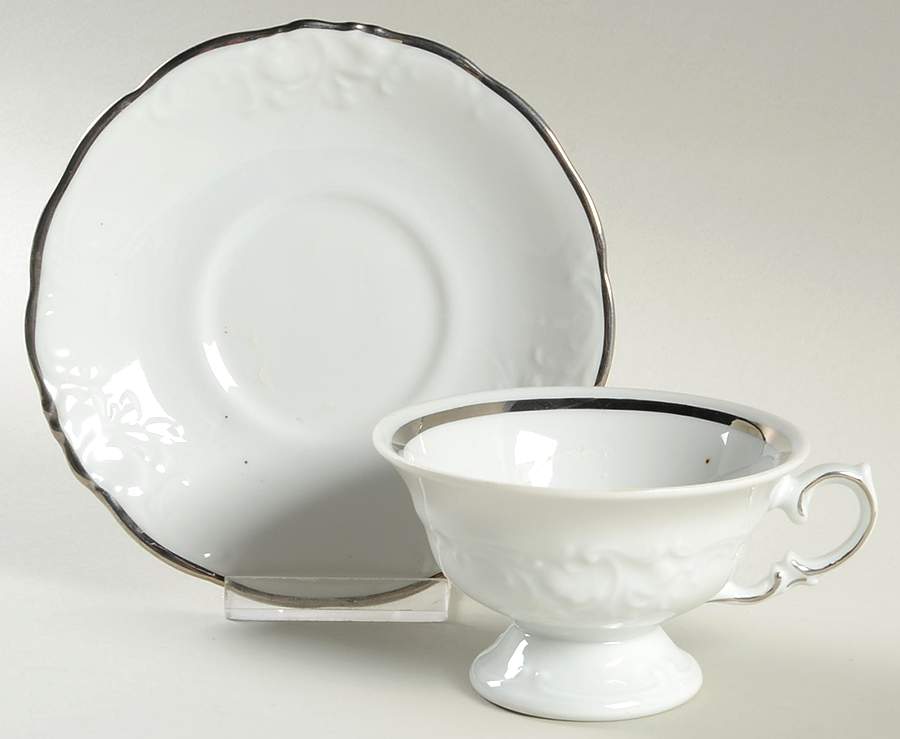 Platin Footed Cup & Saucer Set by Wawel-1