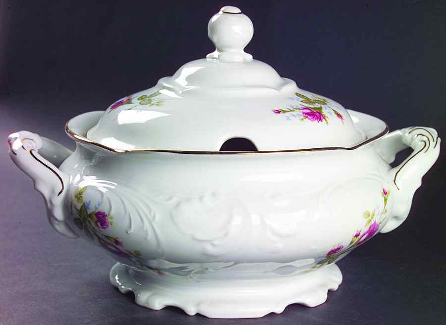 Moss Rose Tureen &  Lid by Walbrzych-1