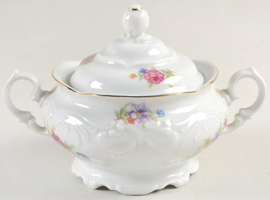 Meissen Flower Sugar Bowl & Lid by Wawel-1