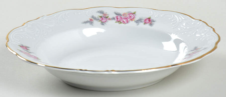 Rose Spray Rim Soup Bowl by Wawel-1