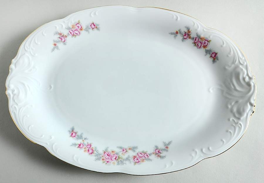 Rose Spray 13" Oval Serving Platter by Wawel-1