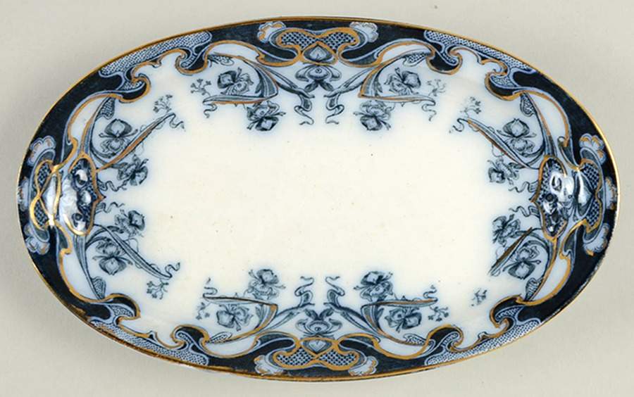 Iris Blue (Flow Blue) Relish by Arthur J Wilkinson-1