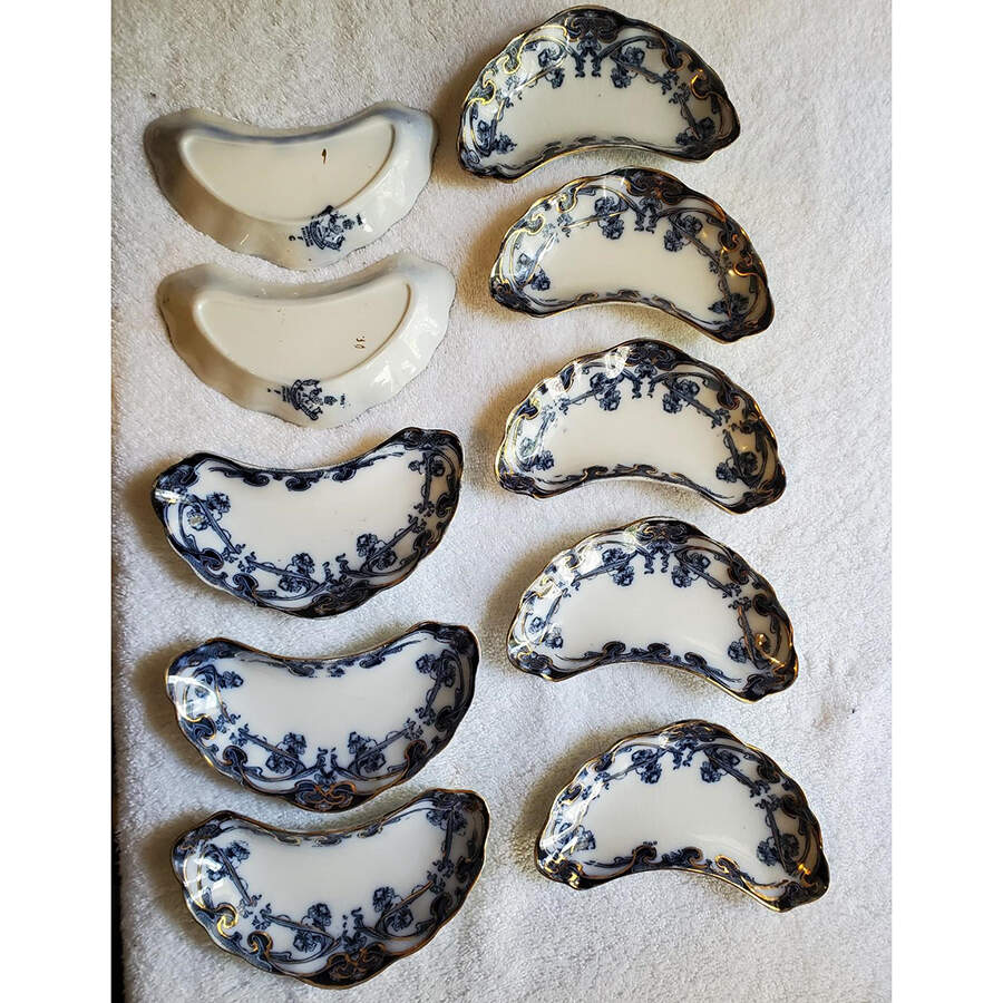 Iris Blue (Flow Blue) Bone Dish by Arthur J Wilkinson-1