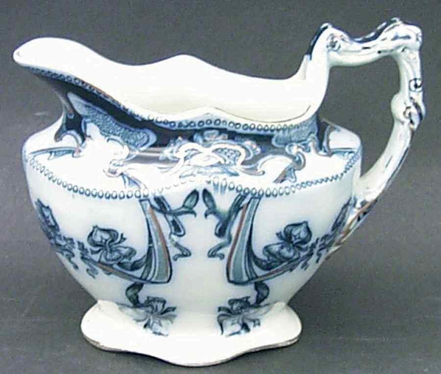 Iris Blue (Flow Blue) Creamer by Arthur J Wilkinson-1