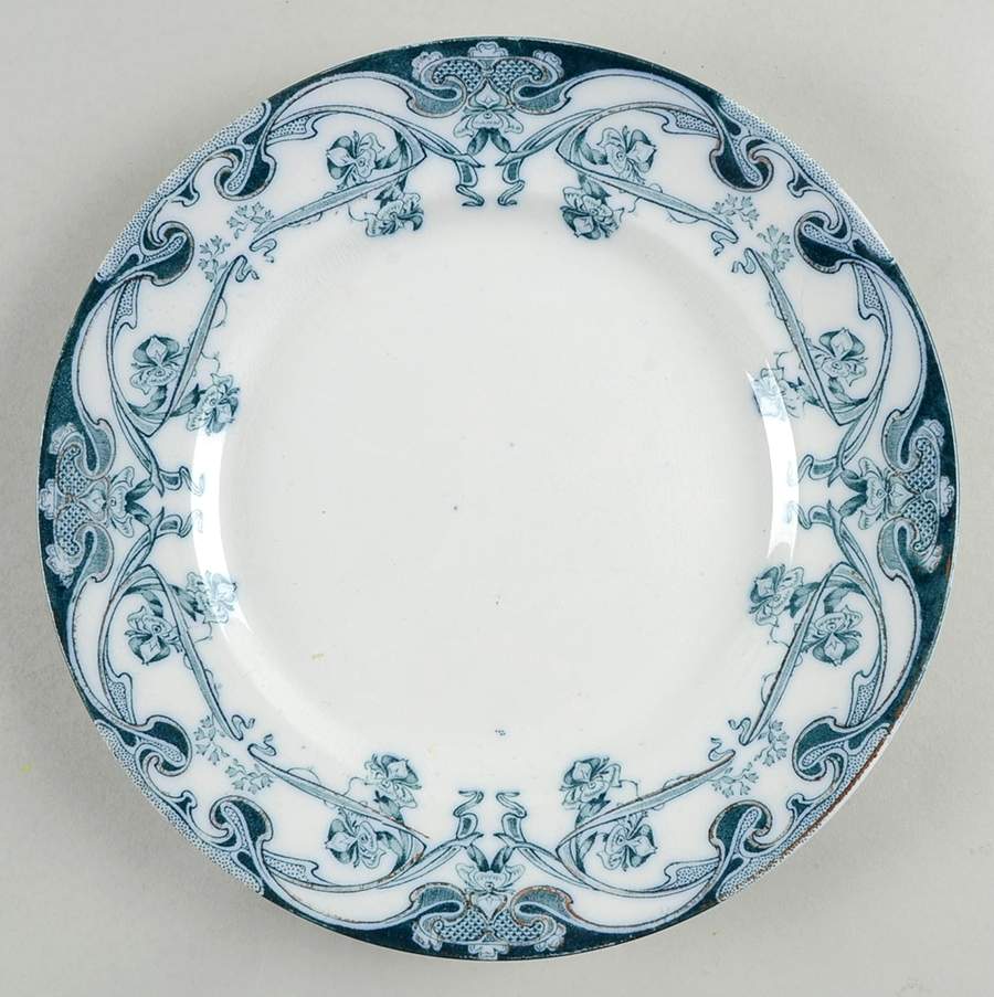 Iris Blue Green (Gold Accents) Luncheon Plate by Arthur J Wilkinson-1