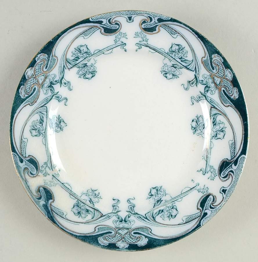 Iris Blue Green (Gold Accents) Bread & Butter Plate by Arthur J Wilkinson-1