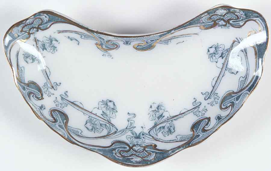 Iris Blue Green (Gold Accents) Bone Dish by Arthur J Wilkinson-1