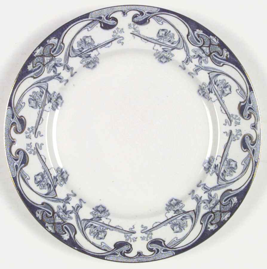 Iris Blue Green (Gold Accents) Dinner Plate by Arthur J Wilkinson-1