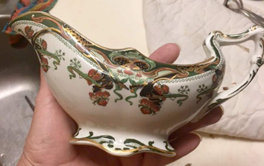 Iris Green Multicolor Gravy Boat by Arthur J Wilkinson-1