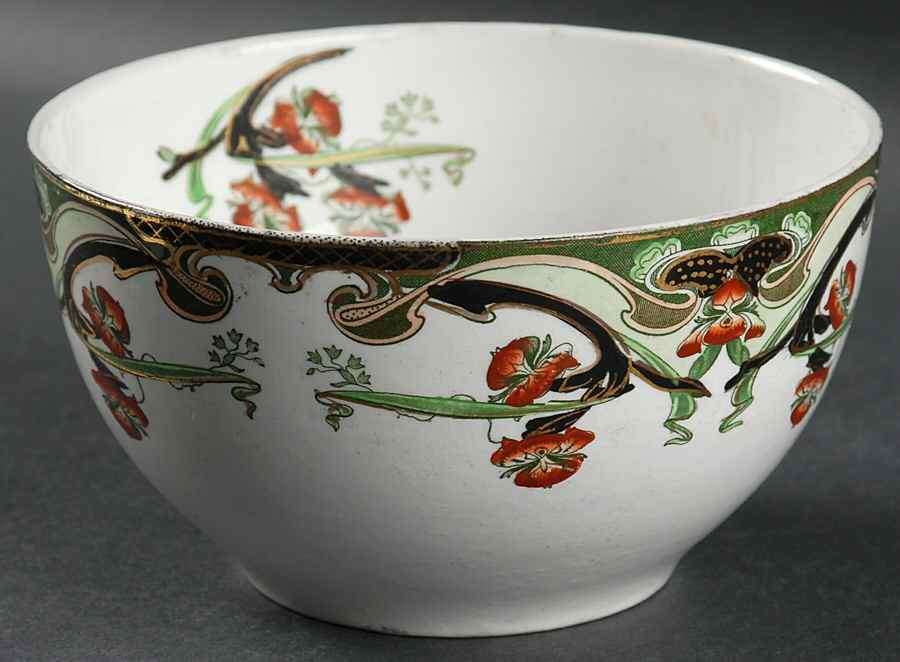 Iris Green Multicolor Cranberry Bowl by Arthur J Wilkinson-1