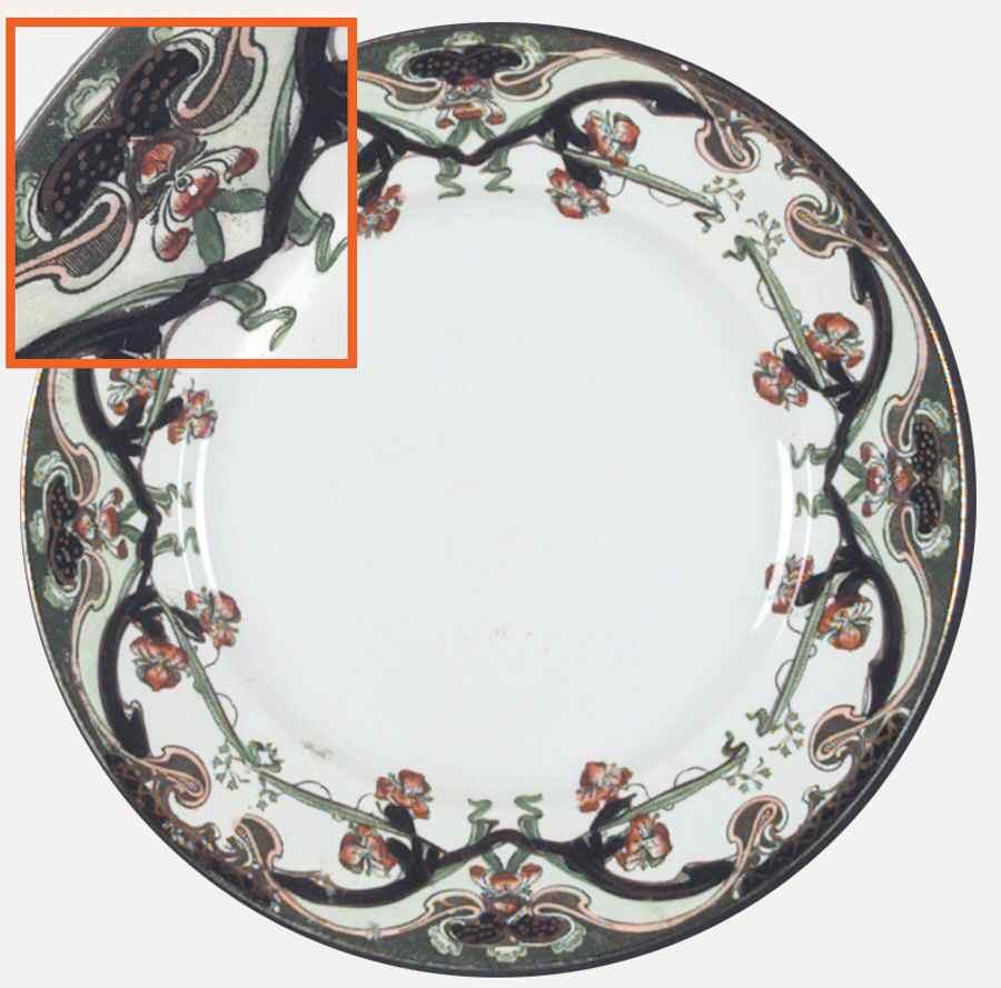 Iris Green Multicolor Dessert/Pie Plate by Arthur J Wilkinson-1