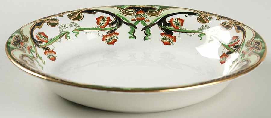 Iris Green Multicolor Coupe Soup Bowl by Arthur J Wilkinson-1