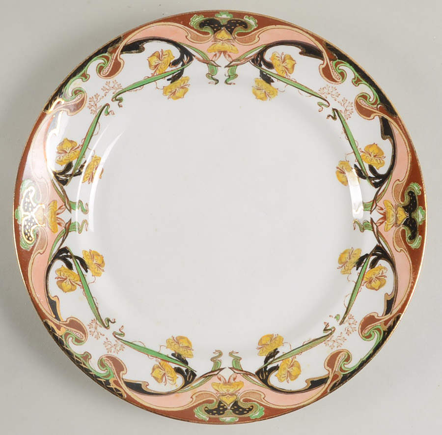Iris Tan Multicolor Luncheon Plate by Arthur J Wilkinson-1