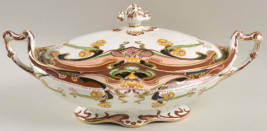 Iris Tan Multicolor Oval Covered Vegetable by Arthur J Wilkinson-1