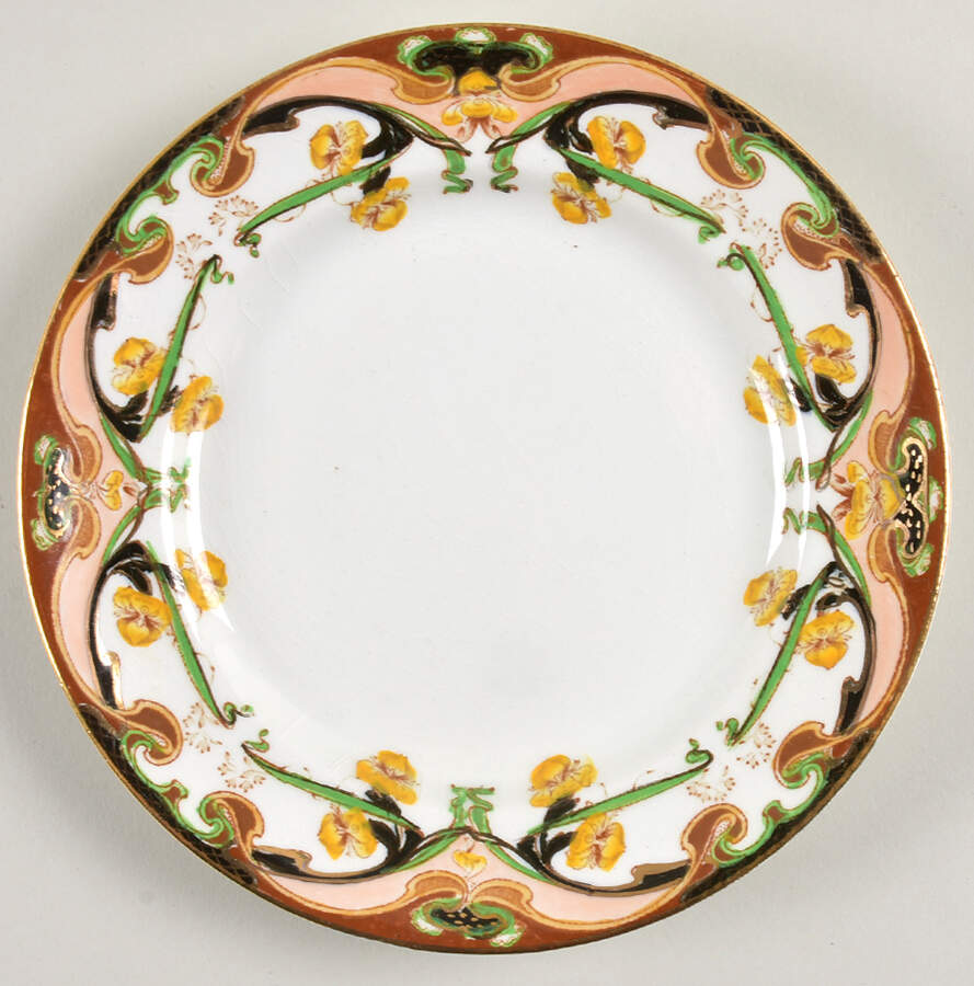 Iris Tan Multicolor Dessert/Pie Plate by Arthur J Wilkinson-1