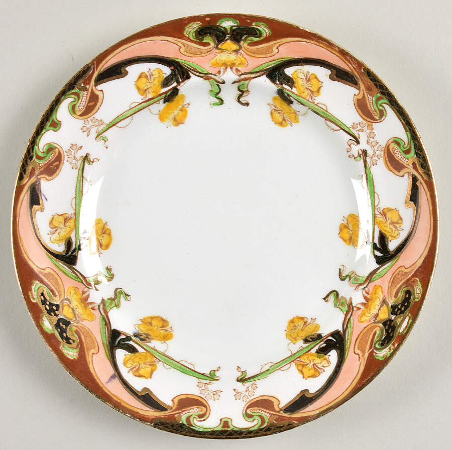 Iris Tan Multicolor Bread & Butter Plate by Arthur J Wilkinson-1