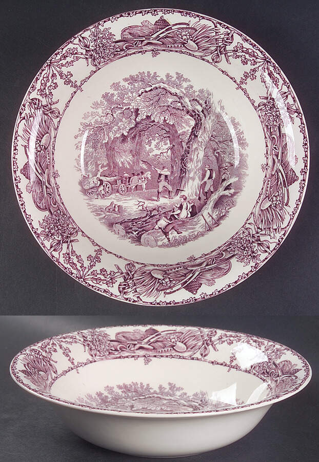 Rural Scenes Purple (Round) 8" Round Vegetable Bowl by Arthur J Wilkinson-1