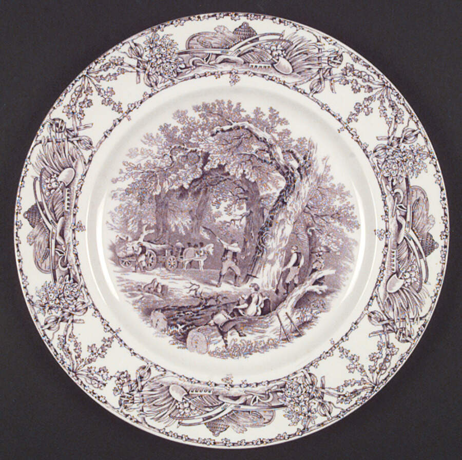 Rural Scenes Purple (Round) Dinner Plate by Arthur J Wilkinson-1