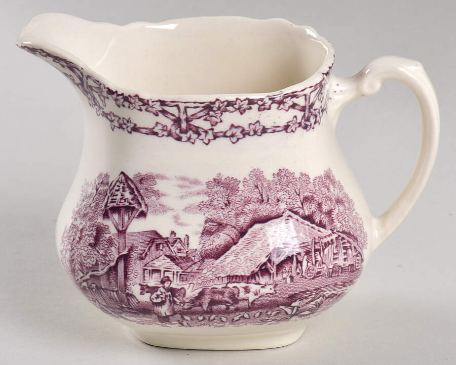 Rural Scenes Purple (Round) Creamer by Arthur J Wilkinson-1