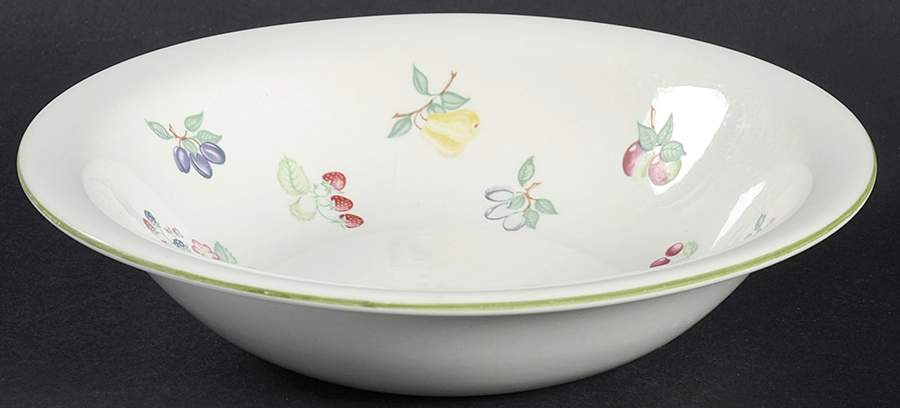Summer Fruit (Green Trim) Coupe Soup Bowl by Wade (England)-1
