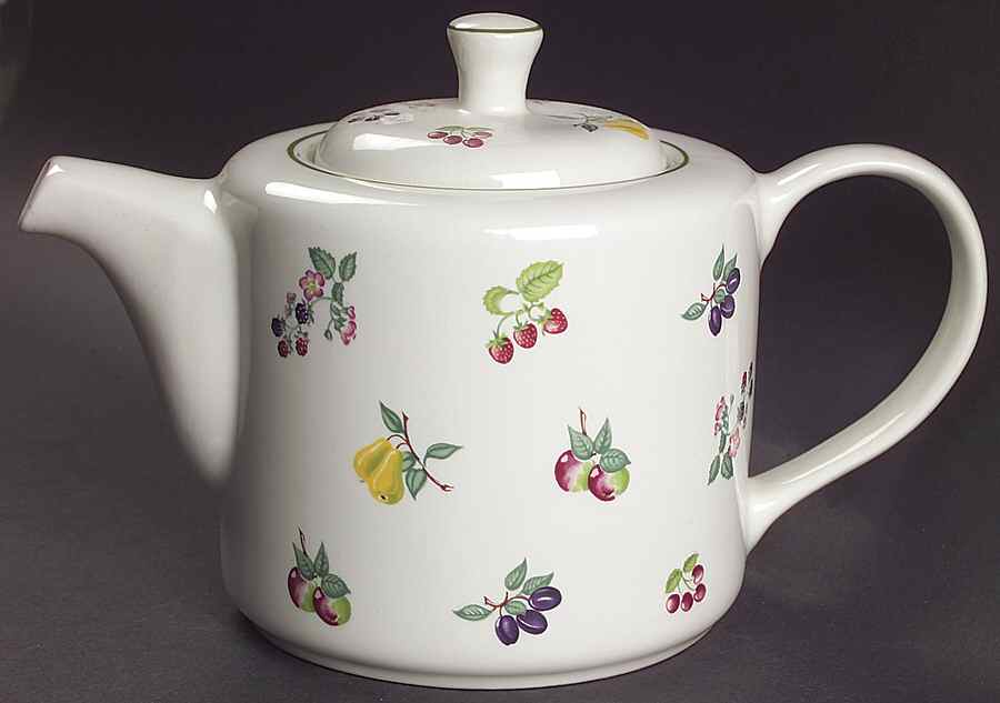 Summer Fruit (Green Trim) Teapot & Lid by Wade (England)-1