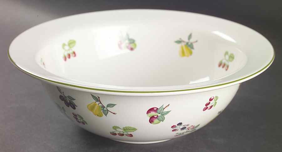 Summer Fruit (Green Trim) 9" Round Vegetable Bowl by Wade (England)-1