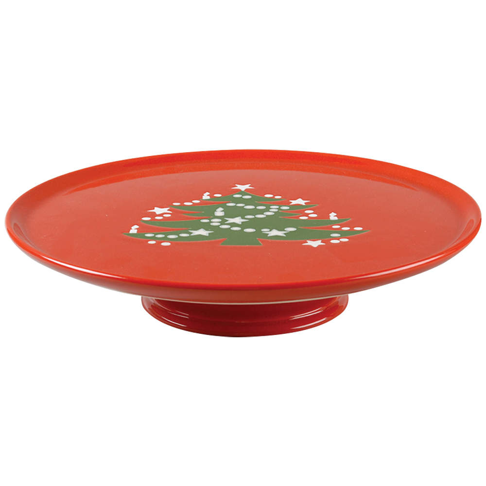 Christmas Tree 12" Diameter Pedestal Cake Stand by Waechtersbach-1