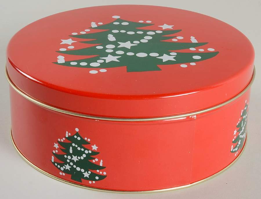 Christmas Tree Round Storage Tin with Lid Medium by Waechtersbach-1