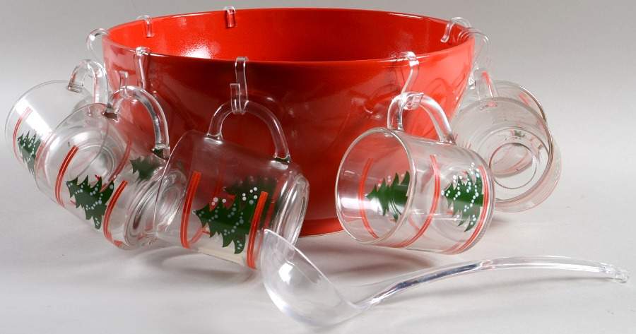 Christmas Tree (18 Pc) Punch Set (PUN, 8 MUGGM1,1 LADC,8 HOOPA) by Waechtersbach-1