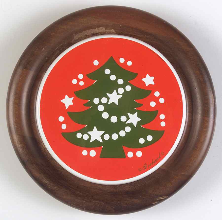 Christmas Tree Wood Cheese Board with Ceramic Tile by Waechtersbach-1