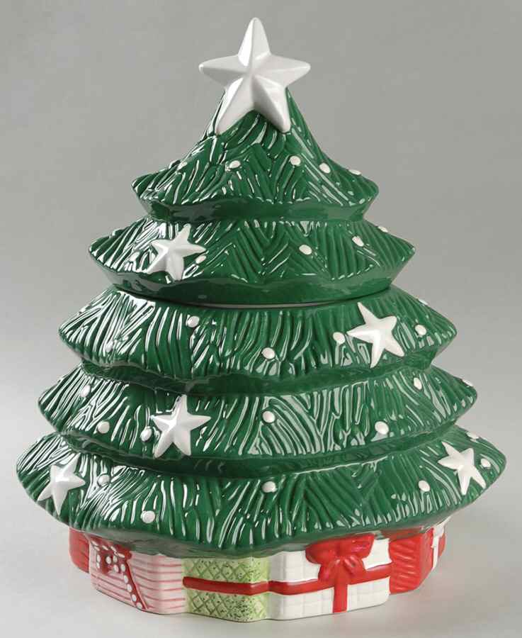 Christmas Tree Tree Shape Cookie Jar & Lid by Waechtersbach-1