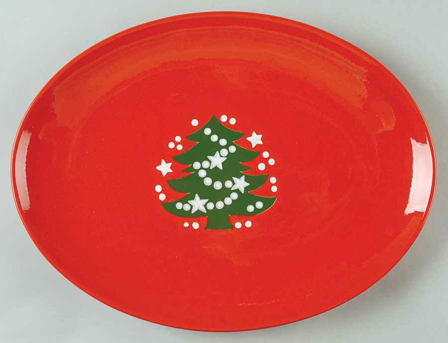 Christmas Tree 13" Oval Serving Platter by Waechtersbach-1