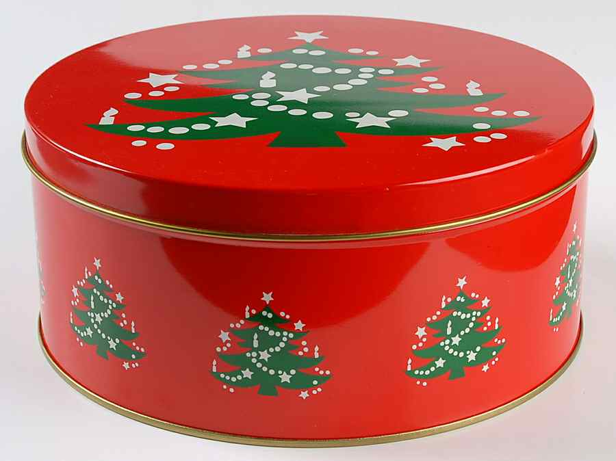 Christmas Tree Medium Tin Cookie Box & Lid by Waechtersbach-1