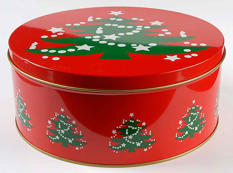Christmas Tree Large Tin Cookie Box & Lid by Waechtersbach-1